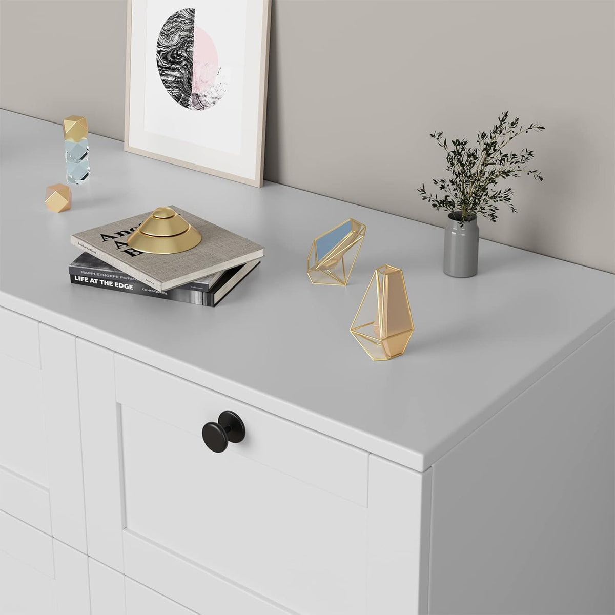 White 6 Drawer Wood Storage Cabinet B4095