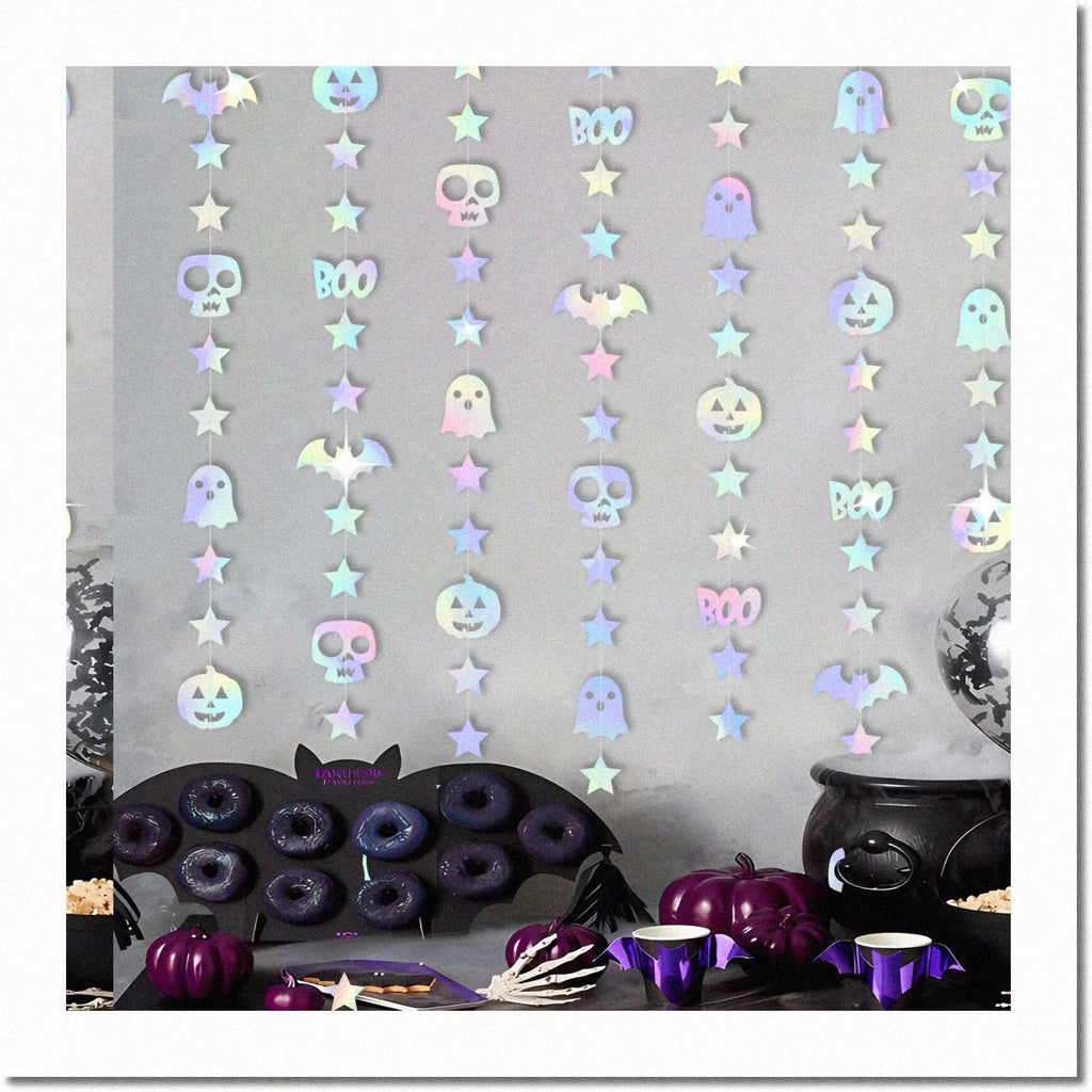 Iridescent Pumpkin Skull Bat Decorations Kit U3718