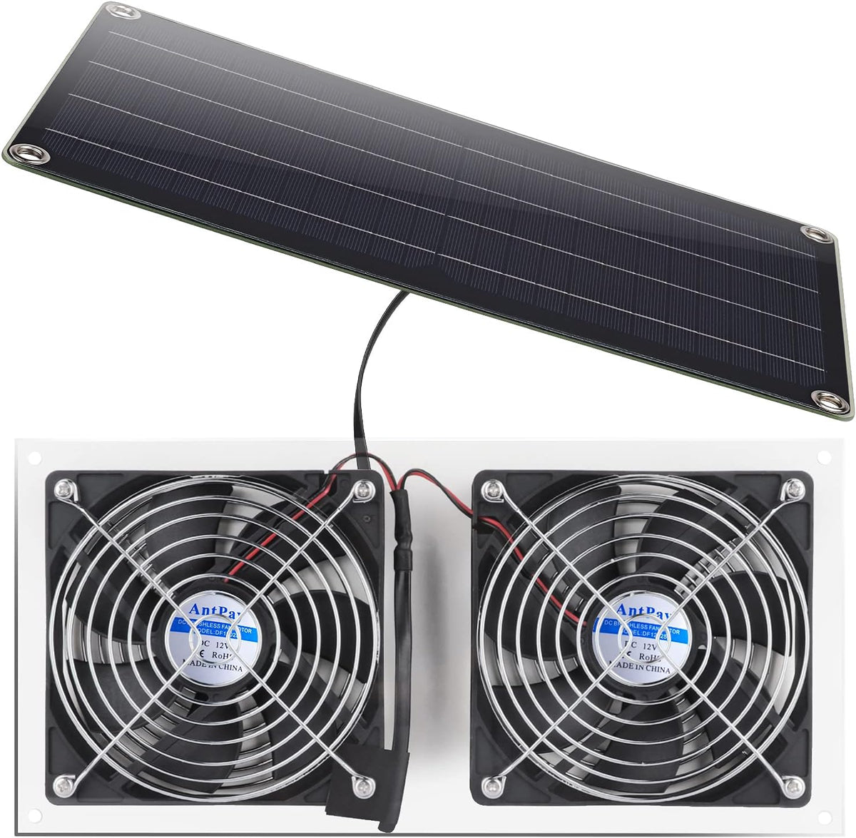 10W Weatherproof Dual Fan Solar Panel Fan Kit R3524
