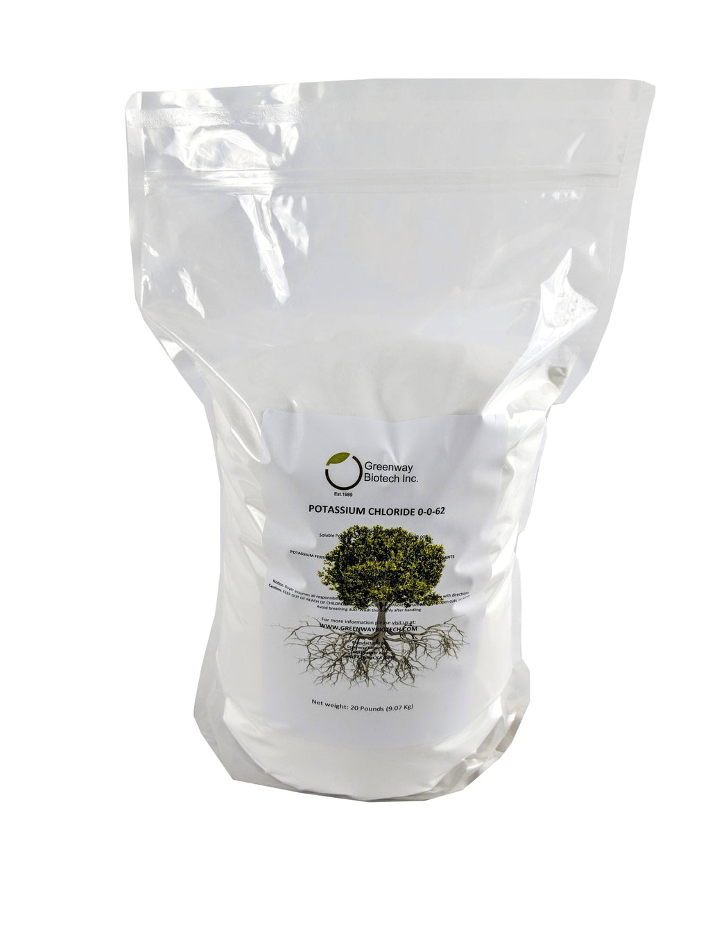 Potassium Chloride 0-0-62 Fertilizer 20 Pounds P6308