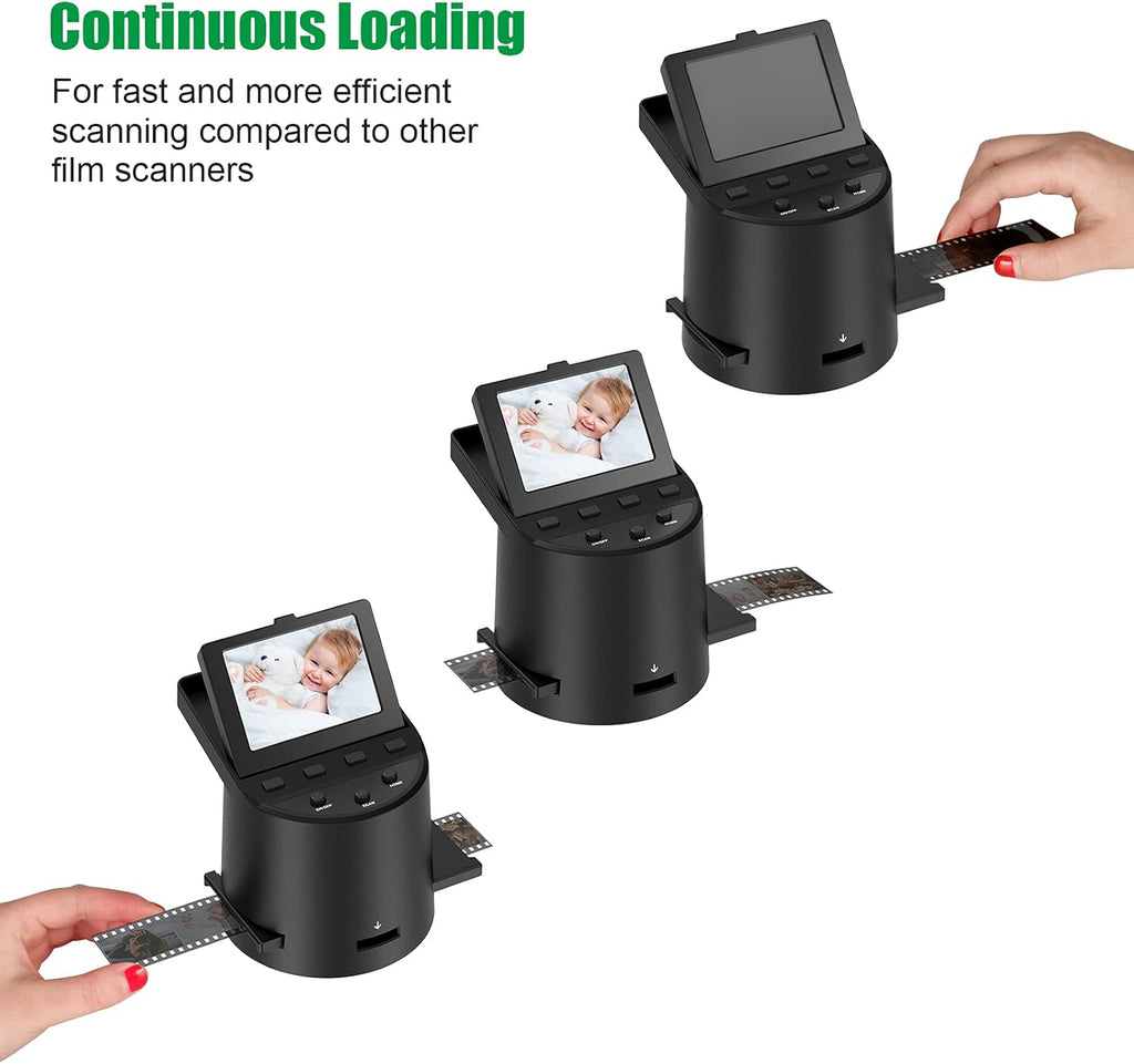 Wireless Digital Film Scanner with 22MP, Converts 35mm, 126, 110, Super 8 Films, Slides, Negatives to JPEG, Tilt-Up 3.5 Large LCD, Transfer Pictures to Phones Via WiFi Connection, MAC &PC Compatible A401