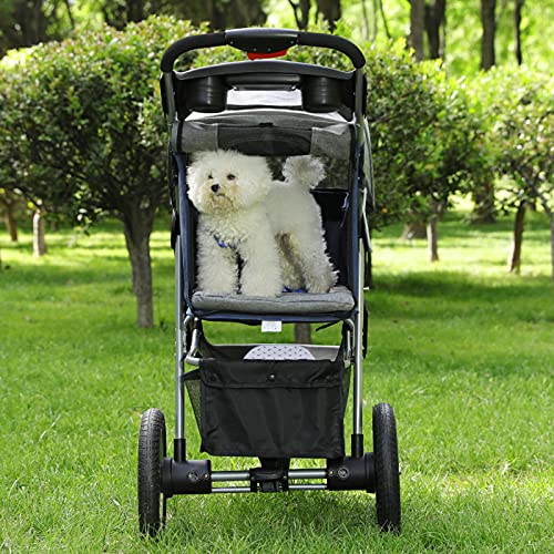 Heavy Duty Foldable Dog Stroller Black Red P514565