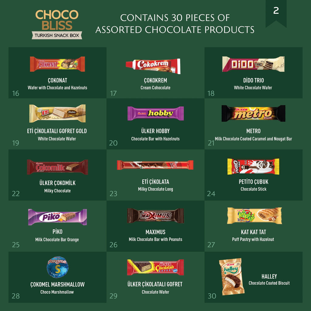 International Snack Box, 30 Full-Size Chocolate Assortment Bars E40036