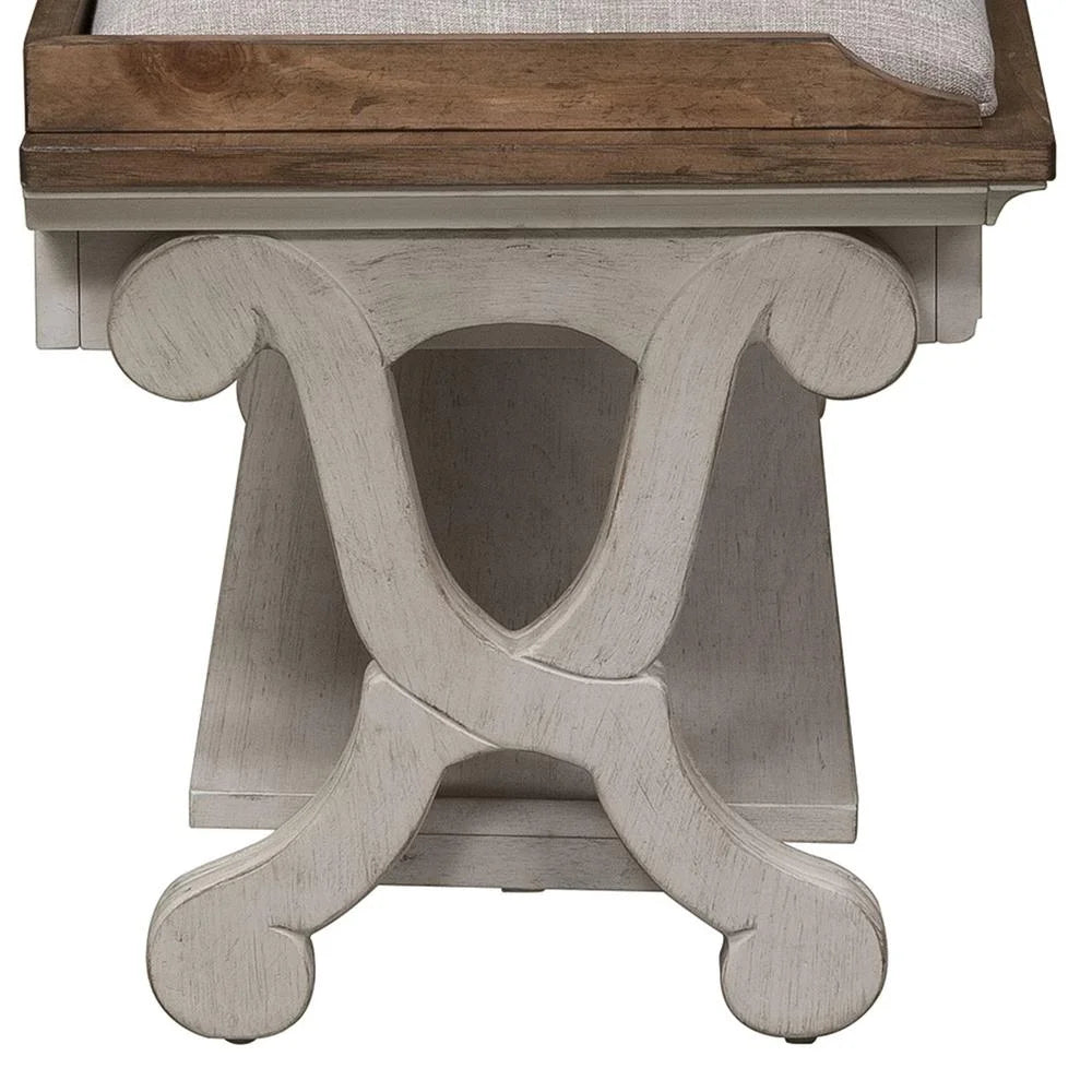 White Bed Bench W749502