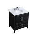 30 in. Espresso Bath Vanity with White Cultured Marble Top and White Basin V139353