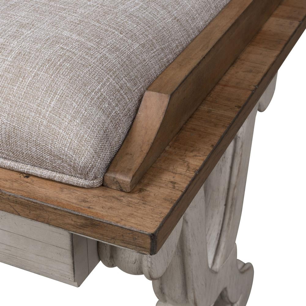 White Bed Bench W749502
