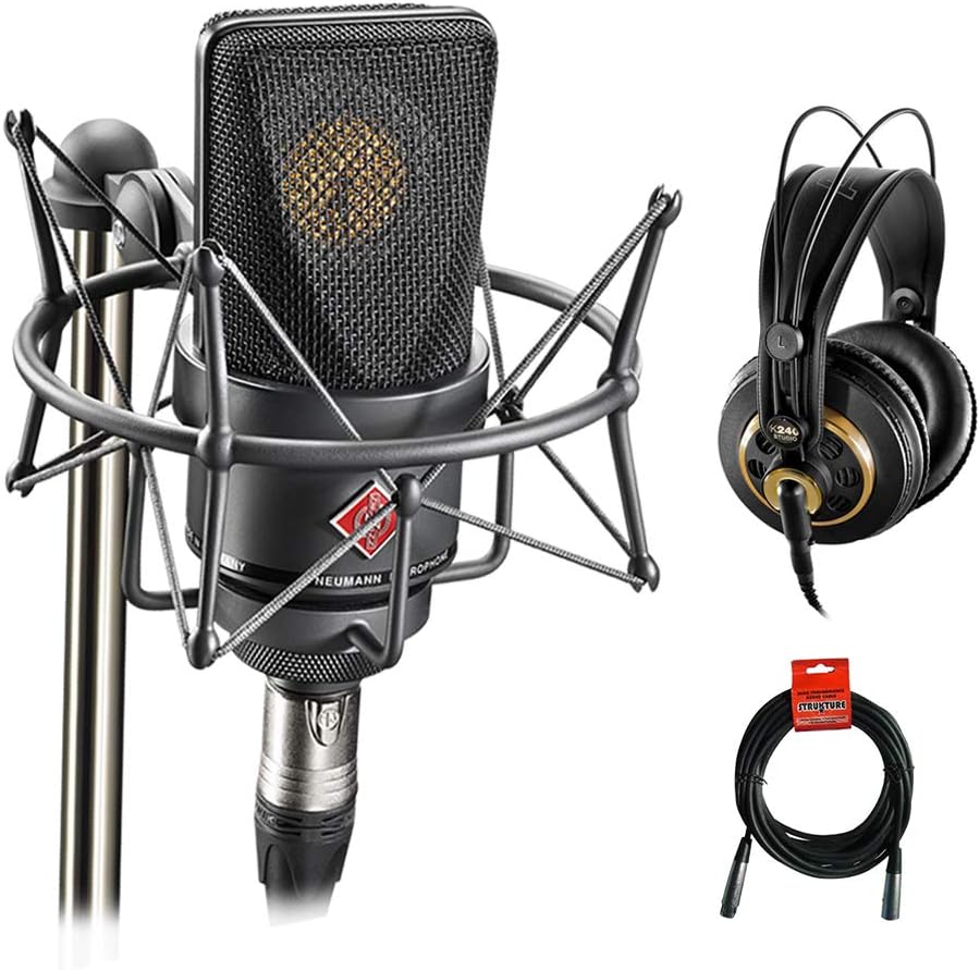 Condenser Microphone Mono Set with Headphones & XLR Cable Bundle L85829