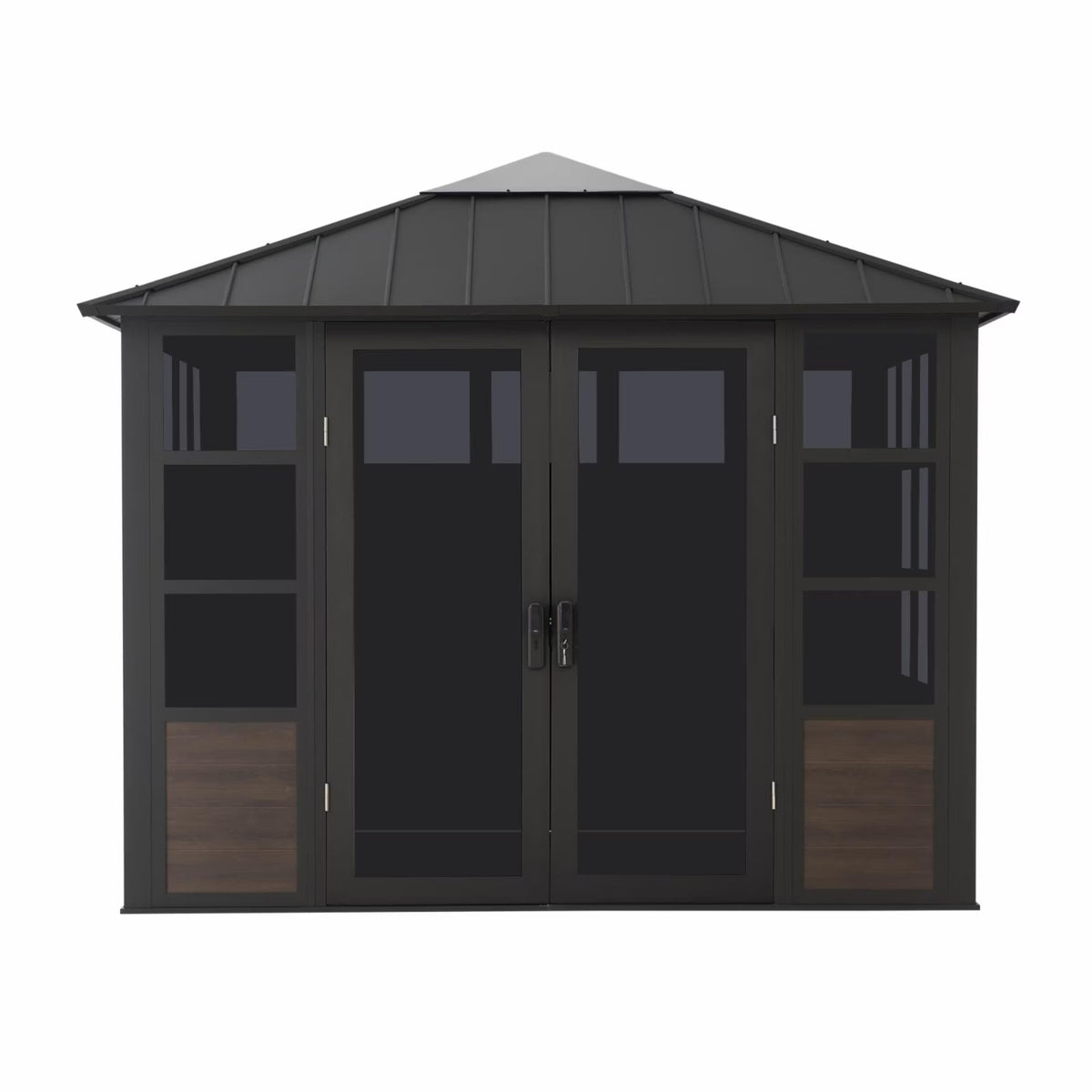 Black Hardtop Outdoor Aluminum Sunroom P90878