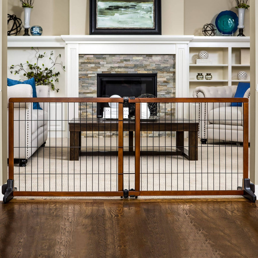 Freestanding Pet Gate, Brown/Black O494780