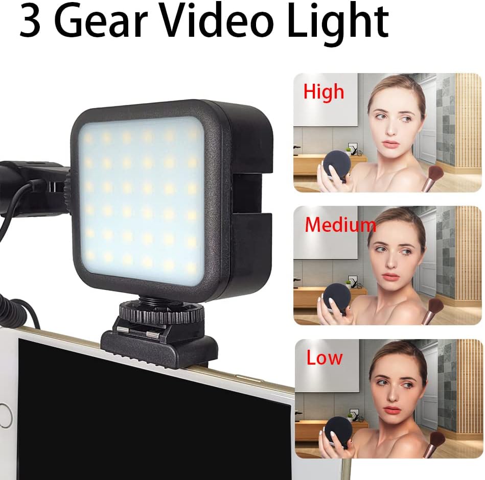 Vlogging Kit with Microphone, Remote Control, Fill-in Light, 15-50" Extendable Tripod Stand, Pack of 2 P795942