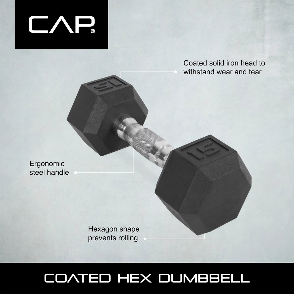 55lb Coated Hex Dumbbell T6581