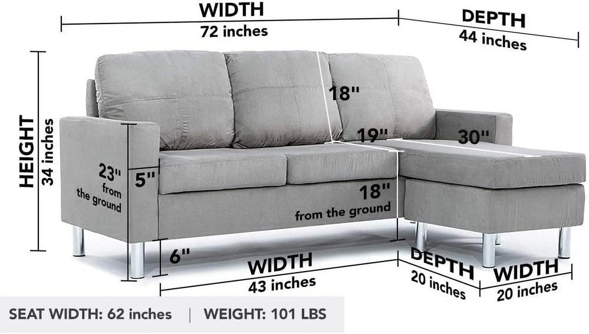 Modern Sectional Sofa Gray B154517