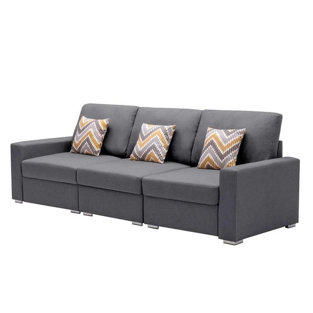 96 Inch 3 Piece Modular Sofa Set with 2 Accent Pillows H688059