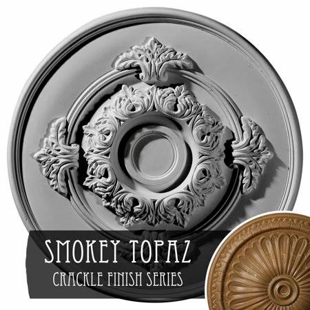 Hand-Painted Smokey Topaz Ceiling Medallion W783