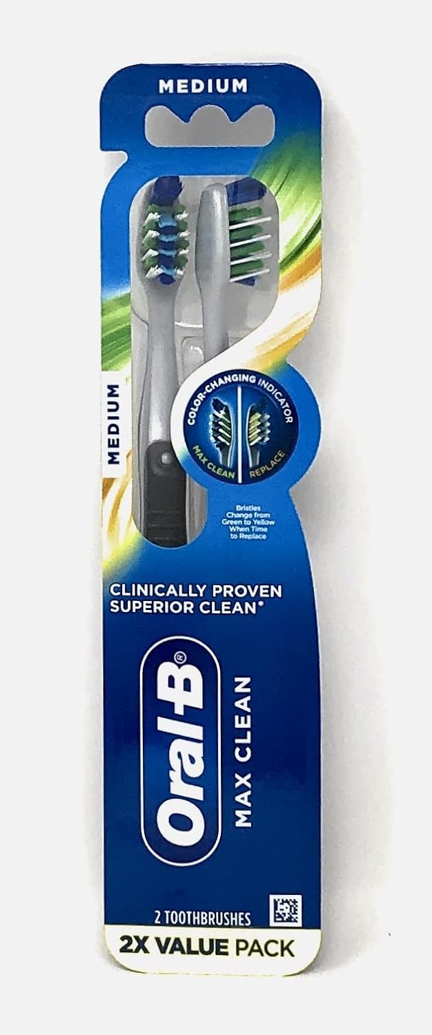 Medium Manual Toothbrush, 2 Count E379