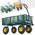 Heavy Duty Steel Folding Utility Wagon with Removable Sides and 10" All-Terrain Wheels F1907