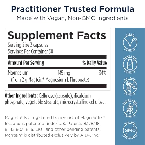 90 Vegan Capsules Magnesium L-Threonate Supplement S15624