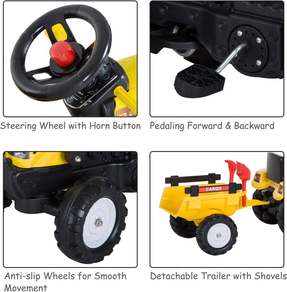 Ride-On Kids Bulldozer Toy with Dirt Bucket Z9379