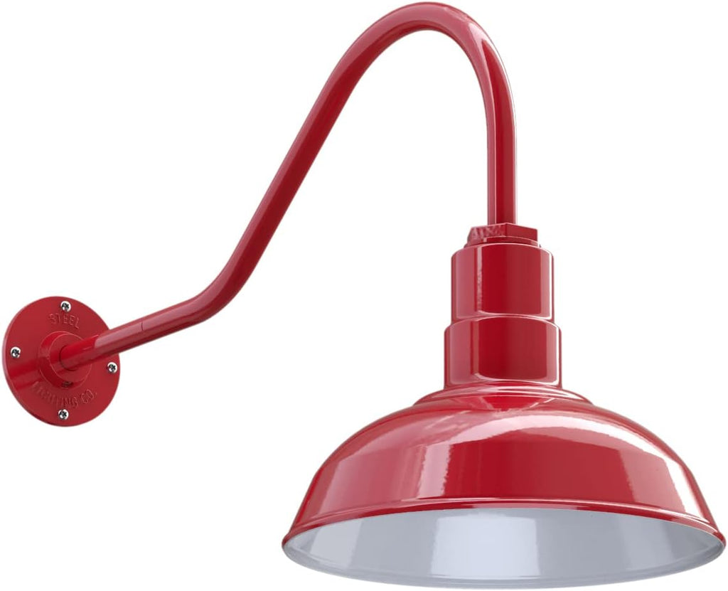 12 inch Dome Gooseneck Outdoor Wall Mounted Steel Light B236