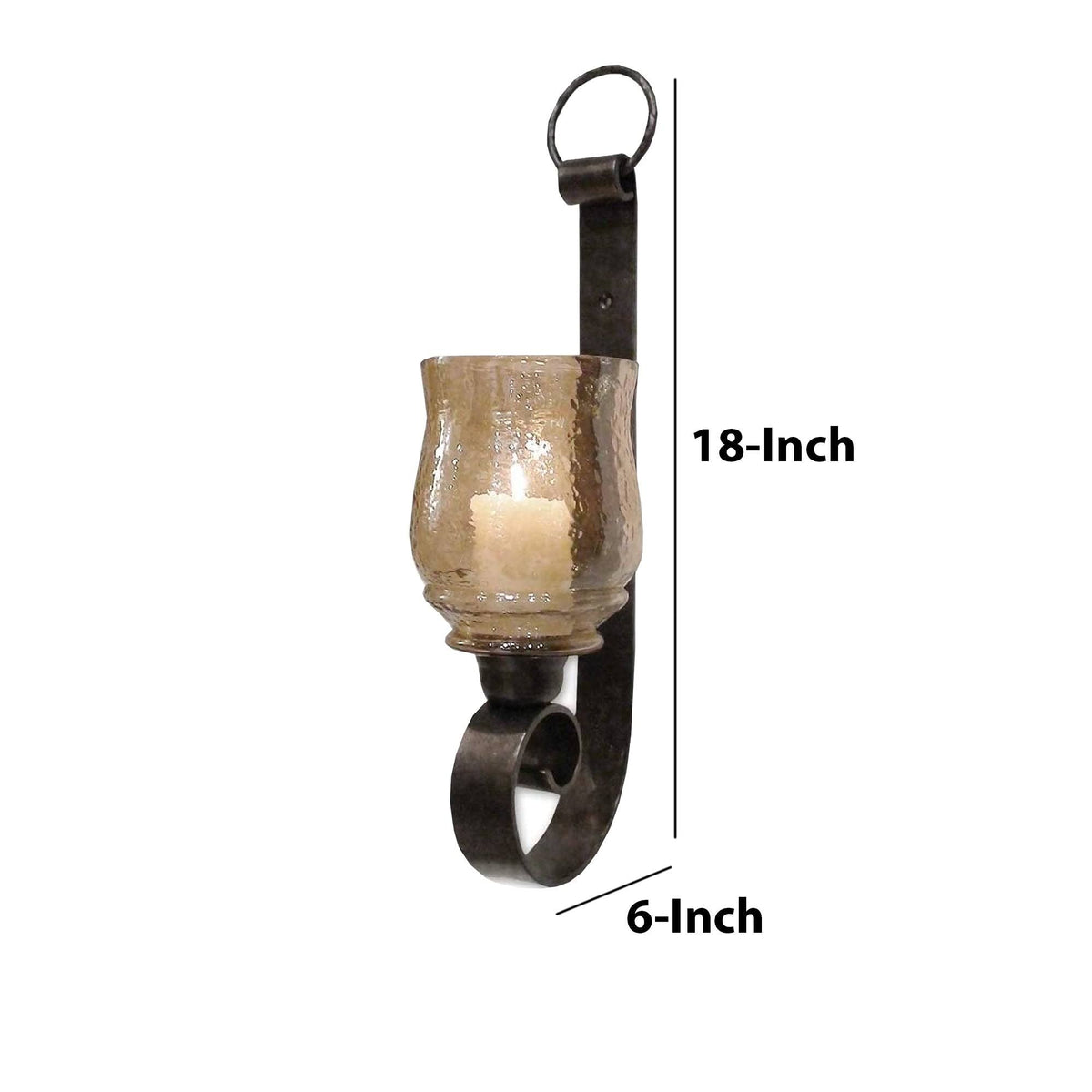 Set of 2 Bronze Wall Mounted Candle Holder Sconce I678