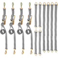 12 Pcs Polyester Ratchet Tie Down Strap Kit Grey A4482
