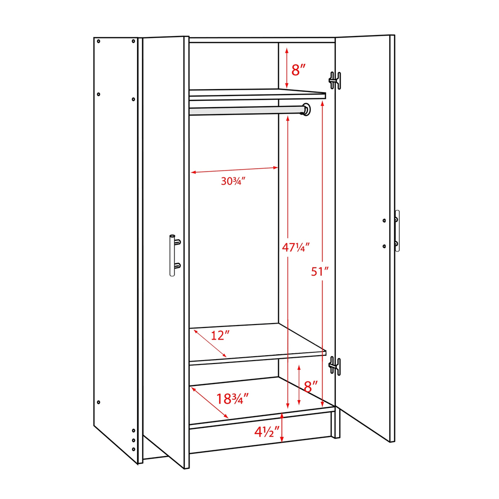 Espresso Wardrobe Cabinet Z86743
