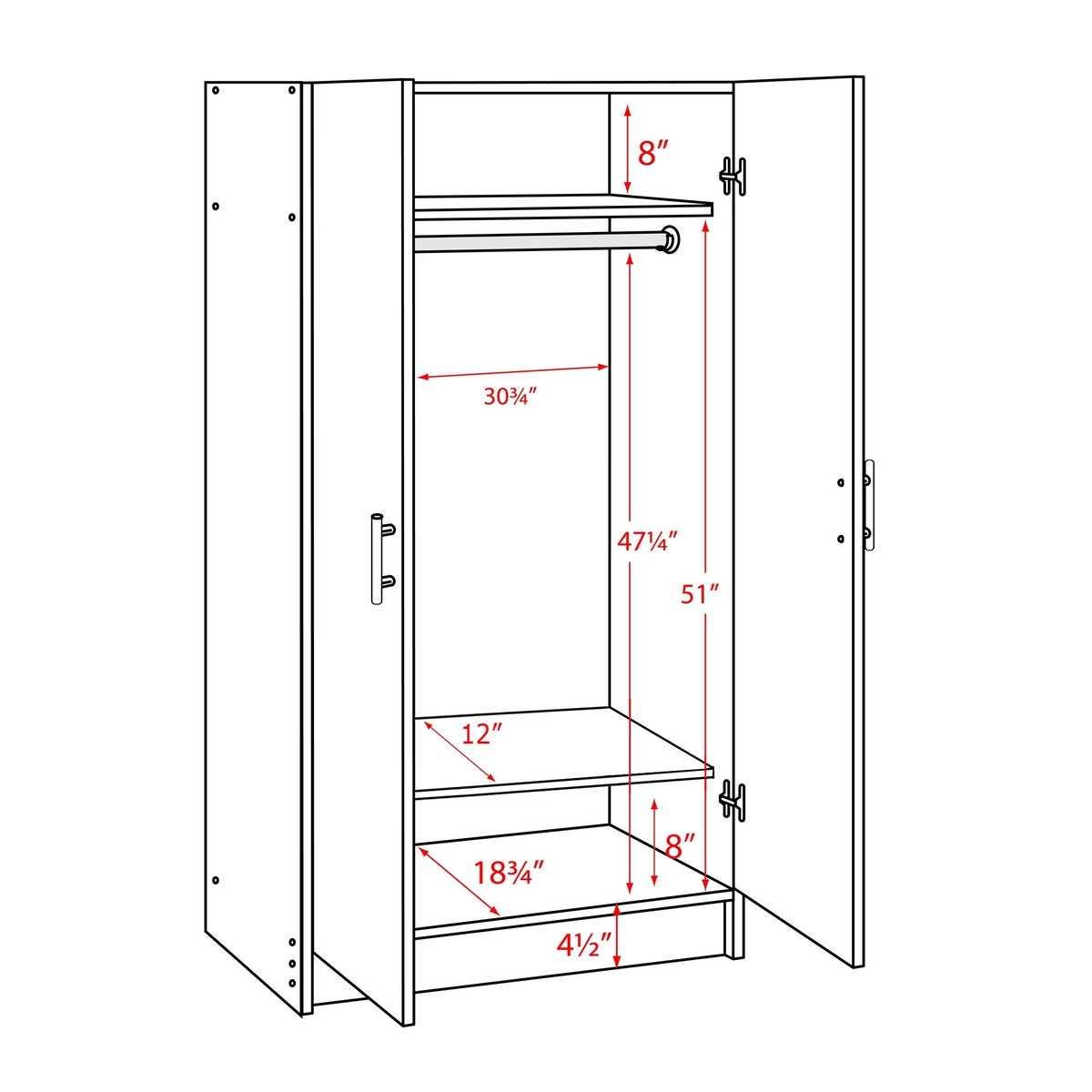 Espresso Wardrobe Cabinet Z86743