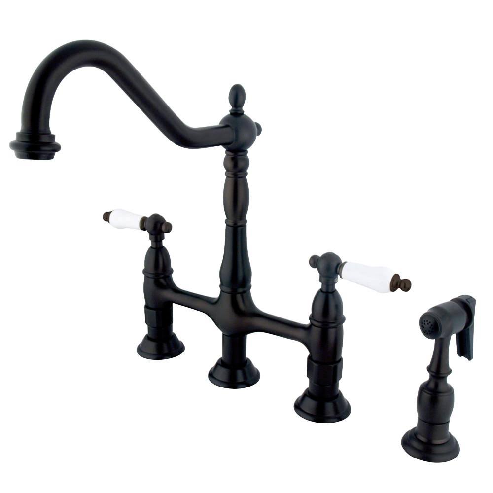 Polished Nickel Kitchen Faucet with Brass Sprayer C928