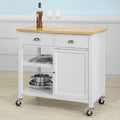 Kitchen Cart with Rubber Wood Top U904505