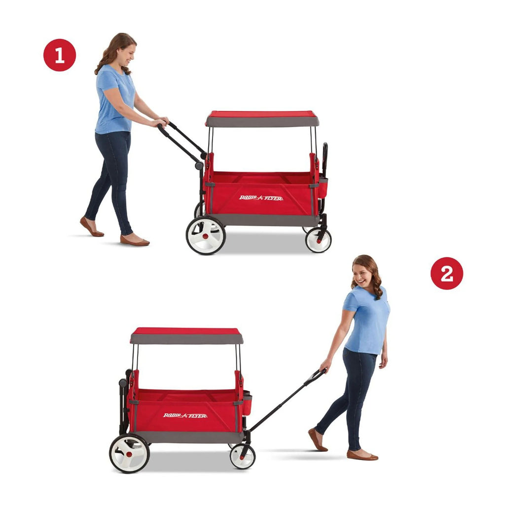 Red/Black Convertible Stroll N Wagon with Pull & Push Handle A23178