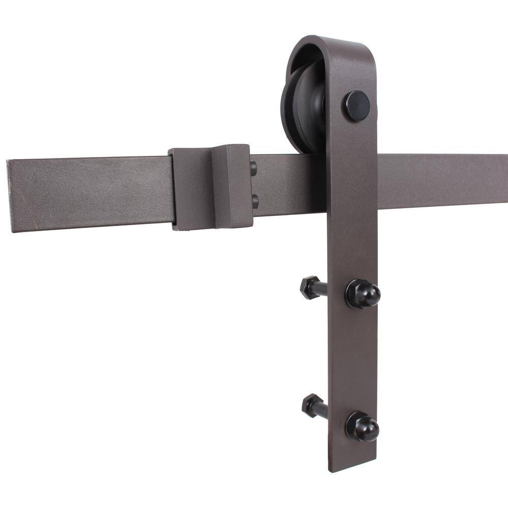 Sage Green Stained Wood Interior Sliding Barn Door with Hardware Kit N30050