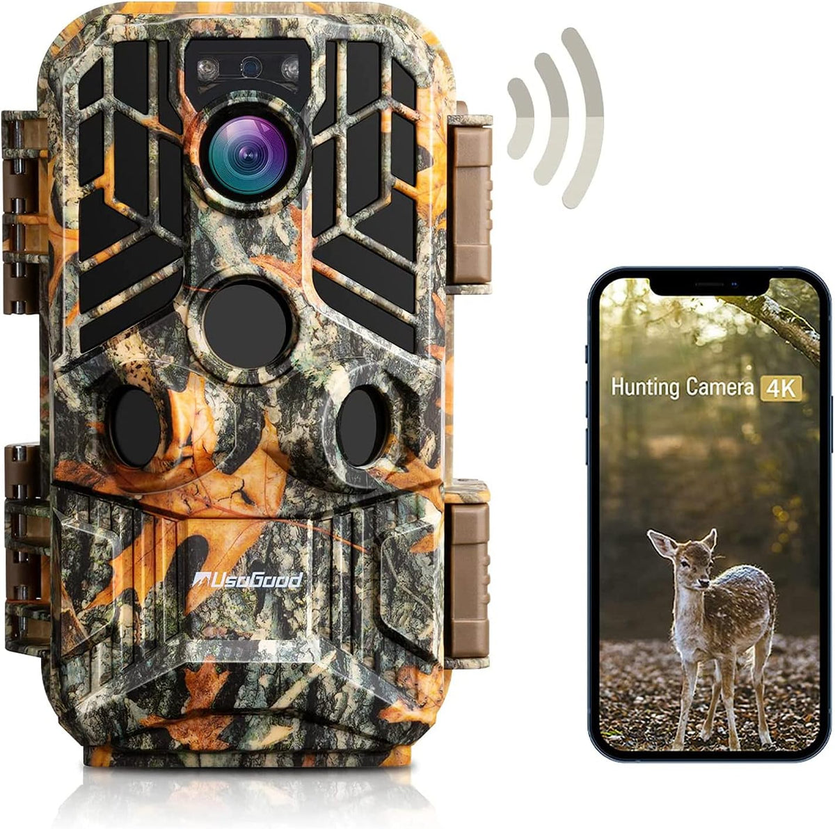 4K 30MP WiFi Bluetooth Trail Camera with No Glow Night Vision Q82970