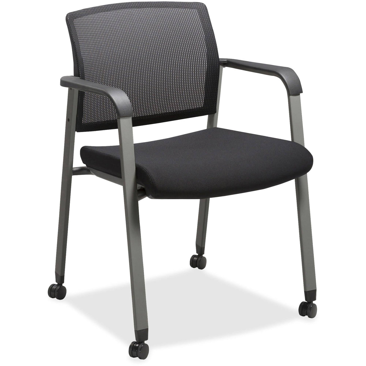 Black Mesh Back Guest Chairs with Casters U882984