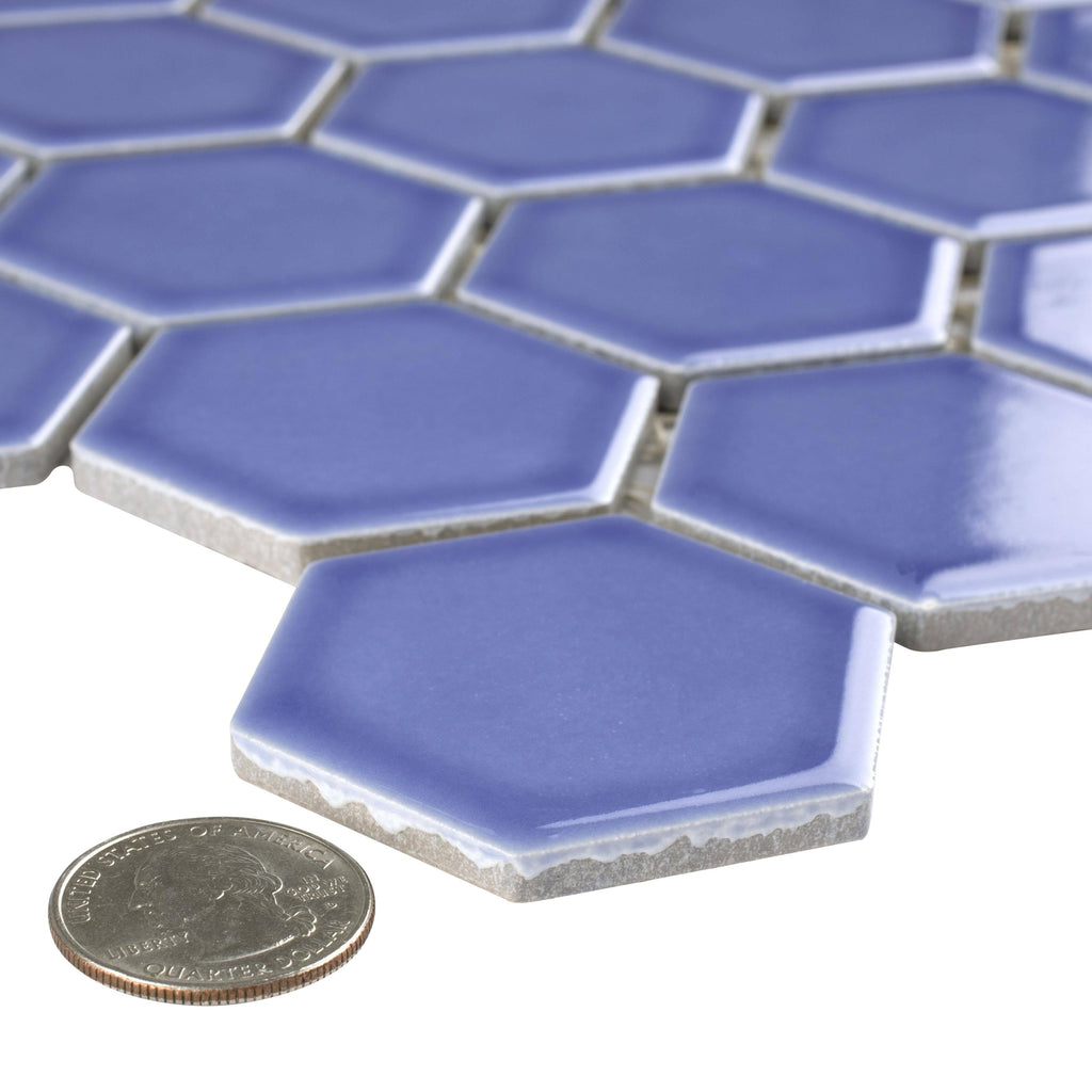 Periwinkle Porcelain Mosaic Tile N6894