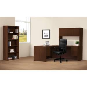 Laminate Bookcase Four-Shelf Mahogany K5628