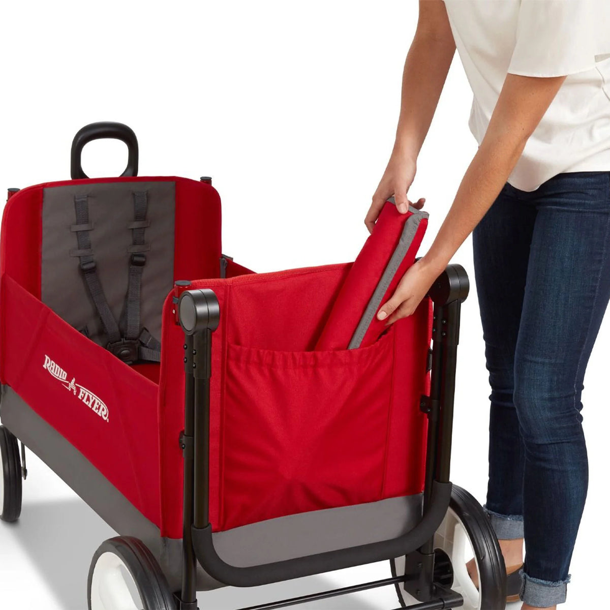 Red/Black Convertible Stroll N Wagon with Pull & Push Handle A23178