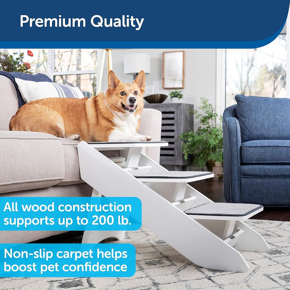 Foldable Nonslip Pet Ramp with Stairs V413331