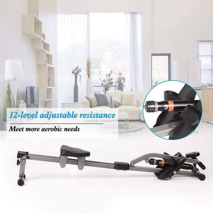 Adjustable Resistance Rowing Machine LCD Cardio Workout Home Gym W91409