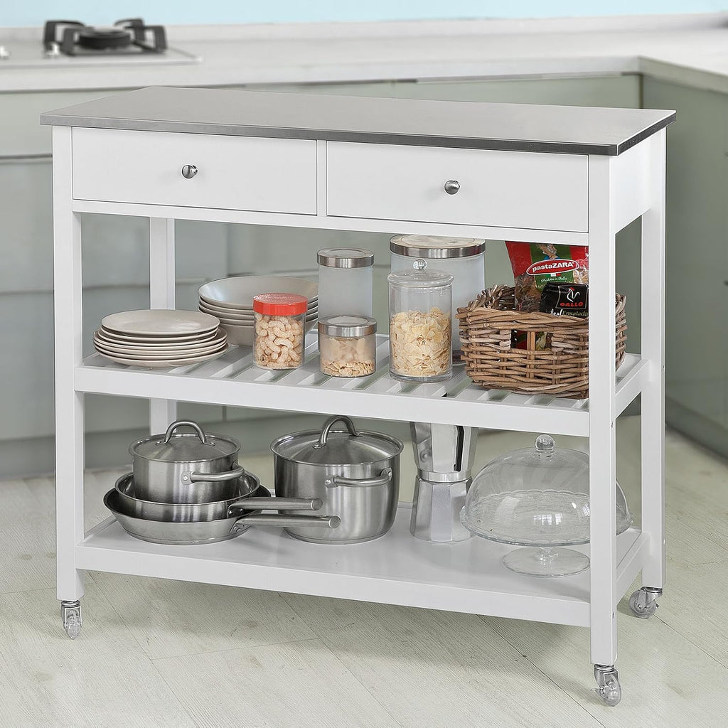 Kitchen Cart with Rubber Wood Top U904505