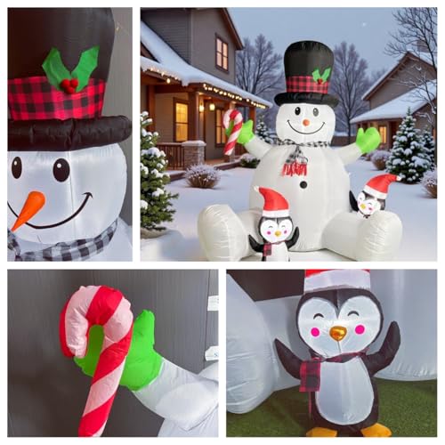 Inflatable Snowman with Penguins Christmas Decorations J25214