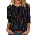 Summer Outfits for Women Casual Fashion Printing Crew Neck Three Quarter Sleeve V481573
