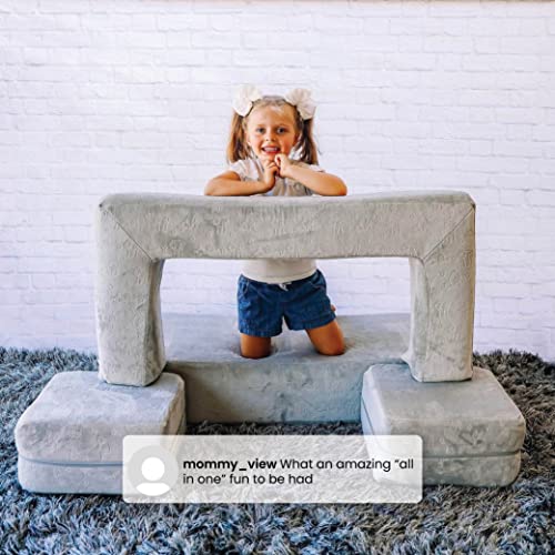 Grey Modular Foam Sofa with 2 Ottomans O5058