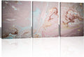 Gold Pink Abstract Canvas Wall Art 3 Panels V723367