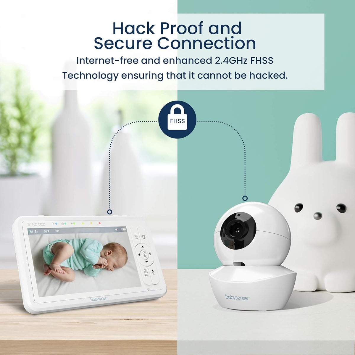 5 HD Split-Screen Baby Monitor with 2 Cameras Z47025