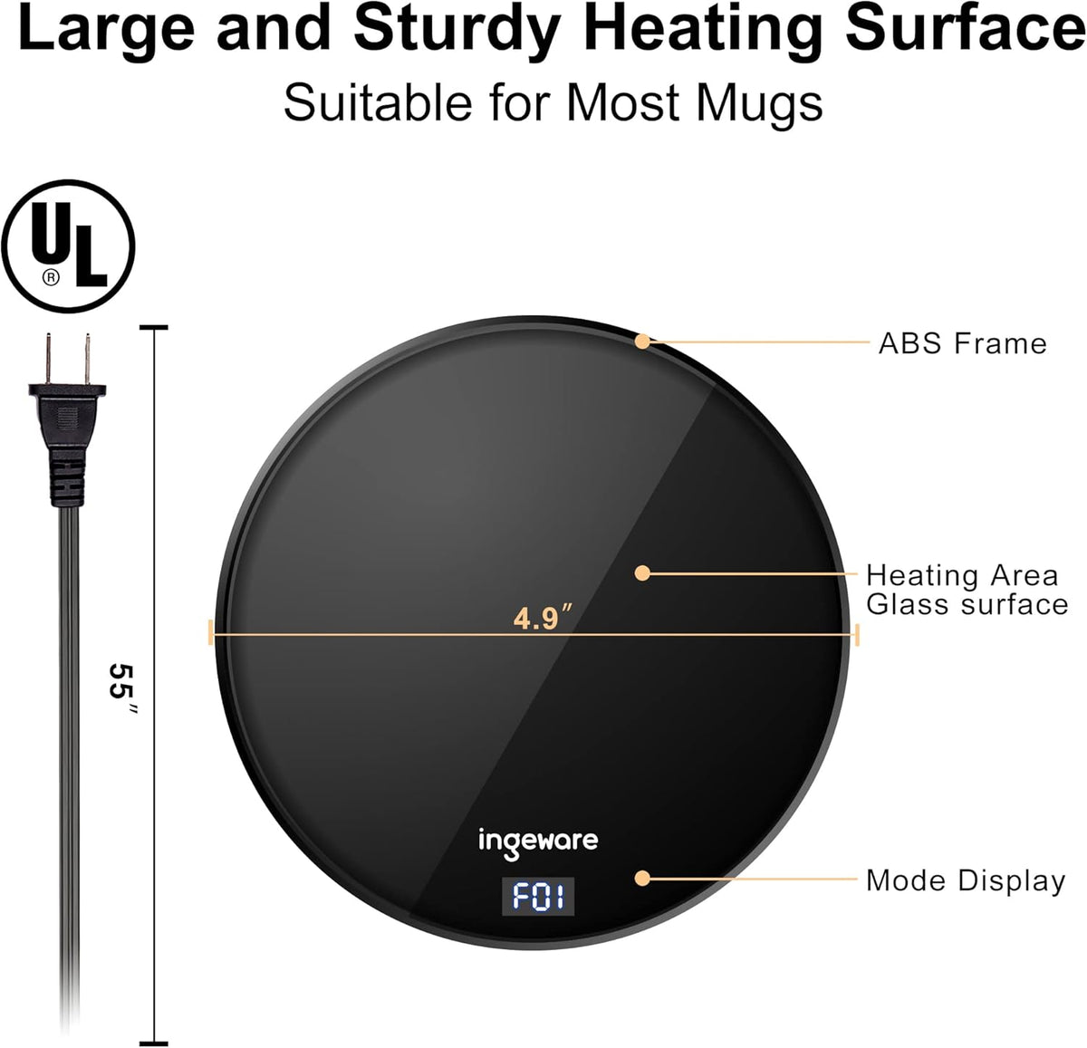 Coffee Mug Warmer with Temperature Settings Auto Shut Off G23647