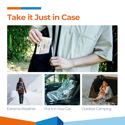 4 Pack Mylar Thermal Emergency Blankets 84" L x 52" W V32295