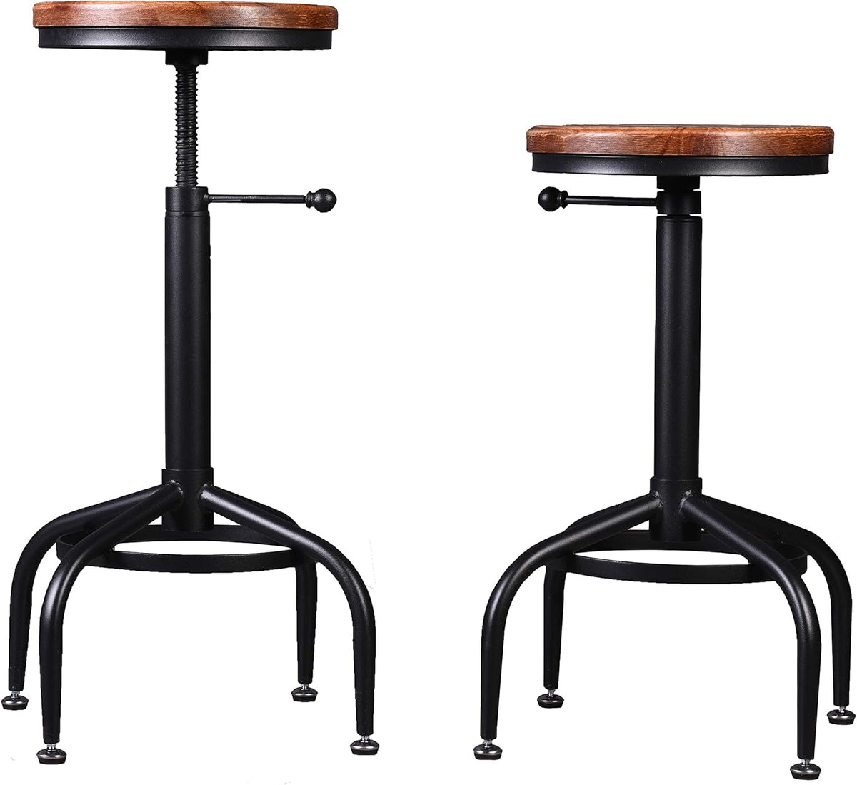 Set of 2 Adjustable Swivel Metal Barstools M7779