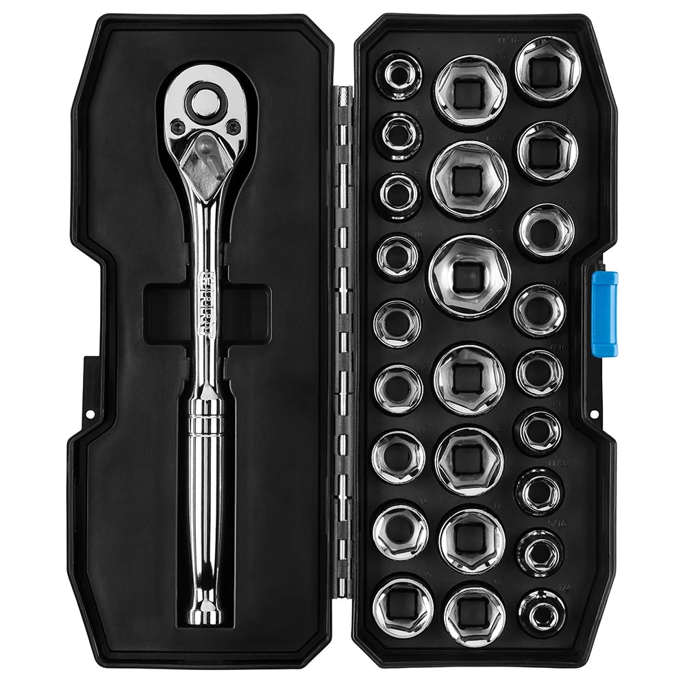 26-Piece 3/8-inch Mechanics Tool Set Chrome Finish E976481