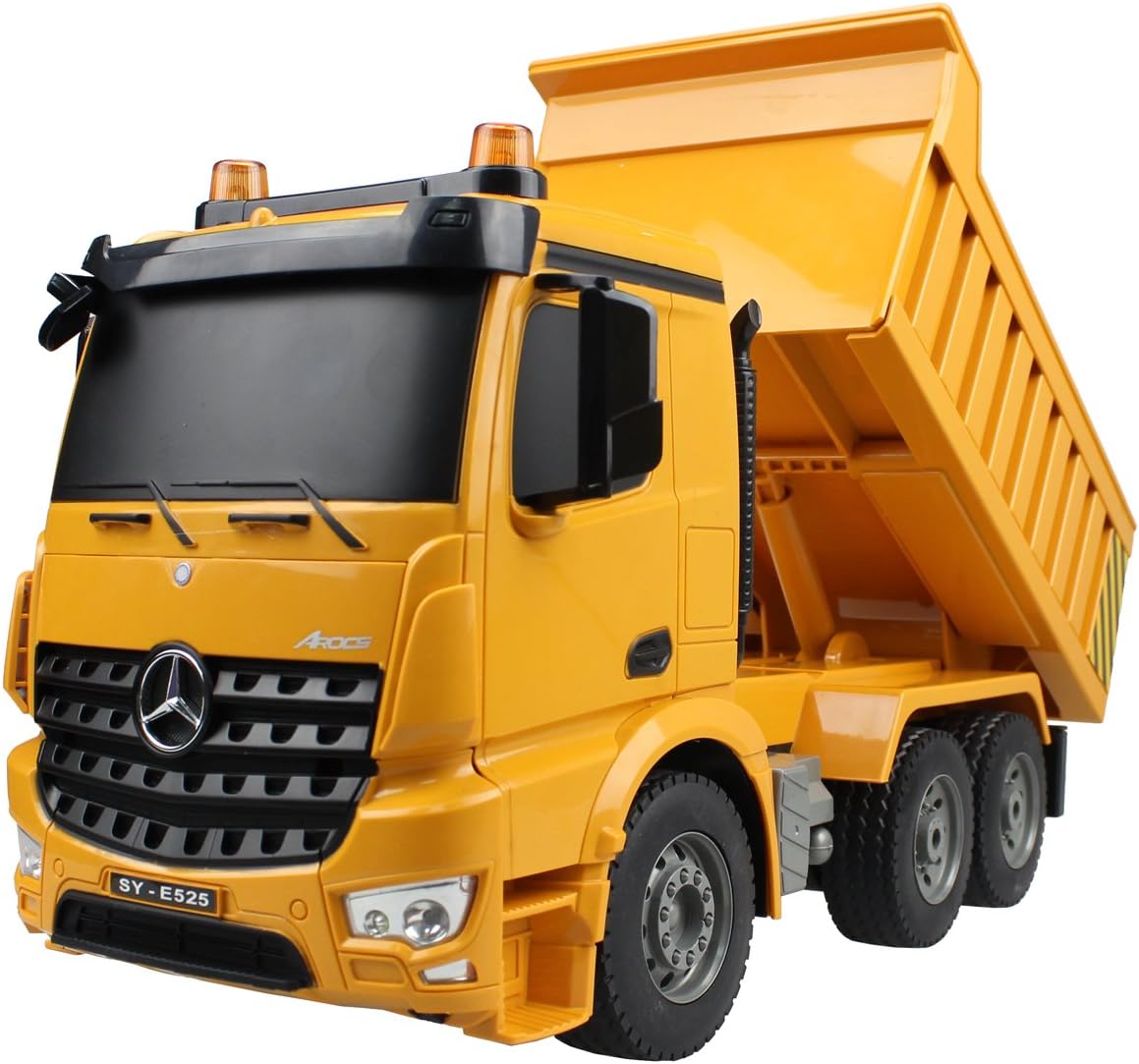 1/20 Scale 6 Channel RC Dump Truck Construction Vehicle Toy with LED Lights E166321