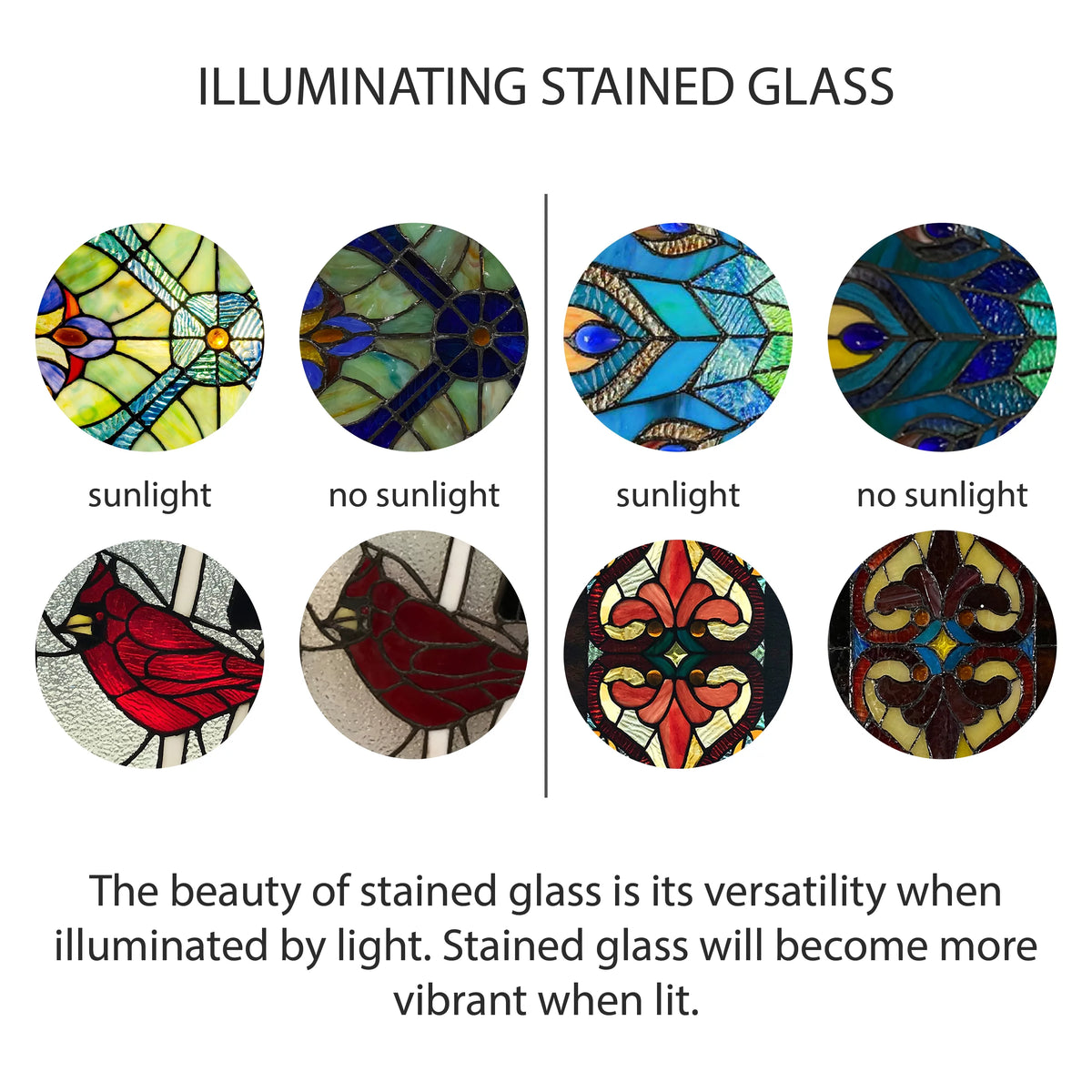 36 in. Stained Glass Window Panel W279